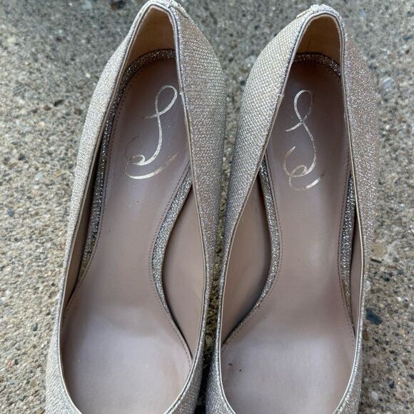 Sam Edelman Hazel Pointed Toe Pump Champagne Gold mesh - Picture 5 of 8